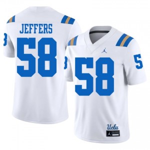 Jaylan Jeffers #58 UCLA Jersey | Genuine White NCAA Football Men Stitched 93012374