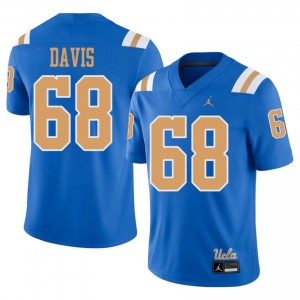 #68 Jordan Davis UCLA Blue Jersey | Officially Licensed Embroidery Men University Football Gear 11731077