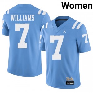 #7 Aaron Williams UCLA Light Blue Throwback Jersey | Pro Cut Stitch Women NCAA Football Gear 89148707