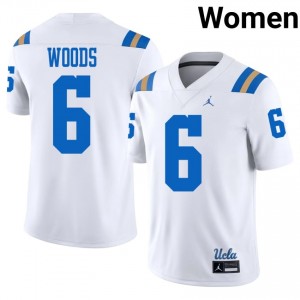 Bruins Anthony Woods #6 White Jersey | Elite Stitched Player Football Women Apparel 74955071