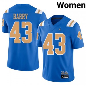 Brett Barry #43 UCLA Jersey | Genuine Blue NCAA Football Women Embroidery 56438483