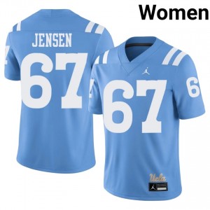 #67 Cam Jensen UCLA Bruins Light Blue Throwback Jersey | Iconic Stitch Women College Football Gear 97679556