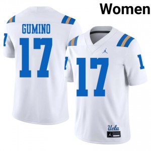 #17 Colton Gumino UCLA White Jersey | Pro Cut Stitched Women NCAA Football Gear 94089970