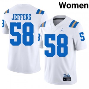 White Jaylan Jeffers #58 UCLA Jersey | Women University Football Top-Tier Stitched 31149337