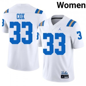 UCLA Bruins Karson Cox #33 White Jersey | Fresh Stitched High School Football Women Apparel 98999063
