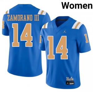 Blue LaRue Zamorano III #14 UCLA Jersey | Women NCAA Football Essential Embroidery 73090367