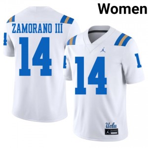 LaRue Zamorano III #14 Bruins Jersey | Alumni White Player Football Women Stitched 97228149
