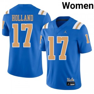 #17 Lucien Holland UCLA Blue Jersey | Officially Licensed Embroidery Women University Football Gear 32869833