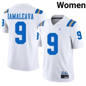 UCLA Nico Iamaleava #9 White Jersey | Premium Stitched NCAA Football Women Apparel 42067196