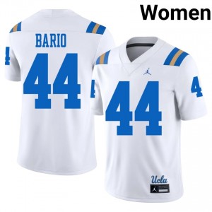 #44 Peter Bario UCLA White Jersey | Pro Cut Stitched Women NCAA Football Gear 29965086