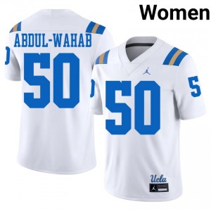 UCLA Salem Abdul-Wahab #50 White Jersey | Durable Stitched University Football Women Apparel 81052755