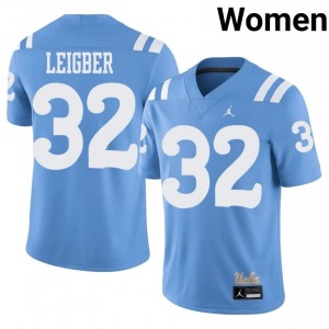 Troy Leigber #32 UCLA Throwback Jersey | Genuine Light Blue NCAA Football Women Stitch 75724896