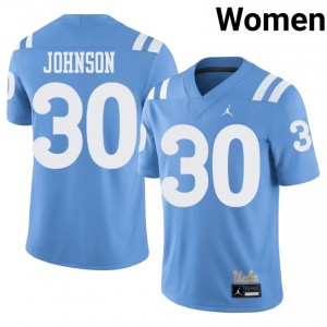 Zeke Johnson #30 UCLA Bruins Throwback Jersey | Gameday Light Blue College Football Women Stitch 51131991