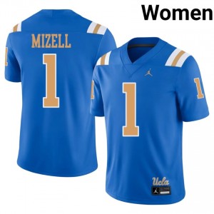 #1 Aidan Mizell UCLA Bruins Blue Jersey | Iconic Embroidery Women College Football Gear 70008470