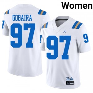 Aiden Gobaira #97 UCLA Jersey | Elite Thread White University Football Women Stitched 59591918