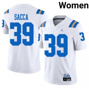 #39 Anthony Sacca UCLA White Jersey | Officially Licensed Stitched Women University Football Gear 52580121