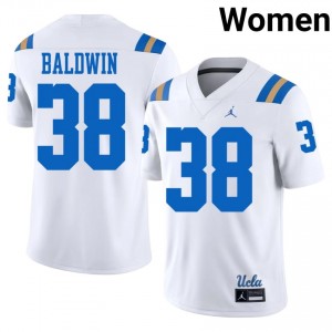 UCLA Bruins Burr Baldwin #38 White Jersey | Exclusive Stitched College Football Women Apparel 36035162