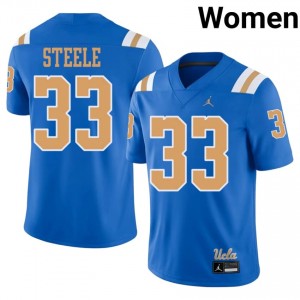 #33 Carson Steele UCLA Bruins Blue Jersey | Iconic Embroidery Women College Football Gear 21910030