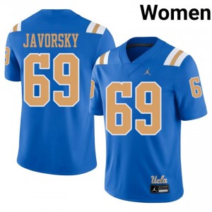 #69 Cooper Javorsky UCLA Blue Jersey | Pro Cut Embroidery Women NCAA Football Gear 41973863