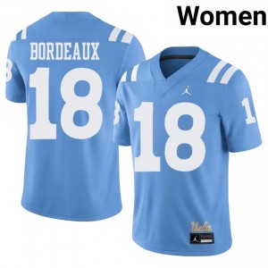 Light Blue DJ Bordeaux #18 UCLA Bruins Throwback Jersey | Women High School Football Limited Swen 41657832