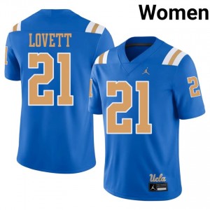 UCLA Dante Lovett #21 Blue Jersey | Durable Embroidery University Football Women Apparel 63628732