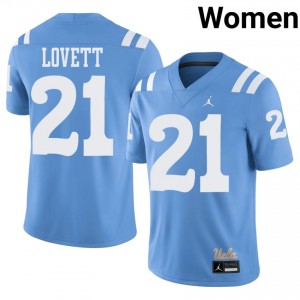 Light Blue Dante Lovett #21 UCLA Throwback Jersey | Women NCAA Football Essential Swen 24289269