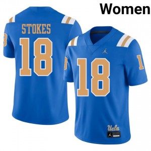 Blue J.J. Stokes #18 UCLA Jersey | Women University Football Top-Tier Embroidery 10834704