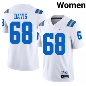 #68 Jordan Davis UCLA Bruins White Jersey | Licensed Stitched Women High School Football Gear 56119068