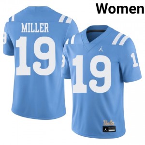 Lennox Miller #19 UCLA Bruins Throwback Jersey | Moisture Wicking Light Blue High School Football Women Stitch 35432826
