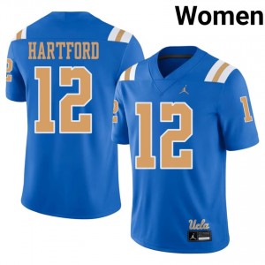 Malik Hartford #12 UCLA Jersey | Elite Thread Blue University Football Women Embroidery 19222987