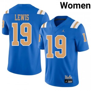 Blue Marcedes Lewis #19 UCLA Bruins Jersey | Women College Football Pro-Grade Embroidery 49784701