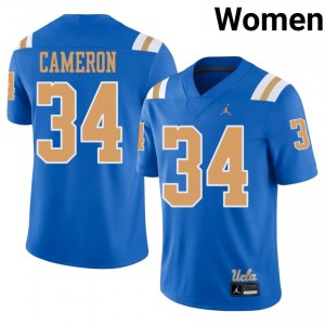 Blue Paul Cameron #34 UCLA Jersey | Women University Football Top-Tier Embroidery 76408571
