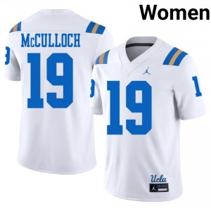 #19 Ryan McCulloch UCLA Bruins White Jersey | Licensed Stitched Women High School Football Gear 80395028