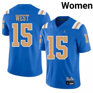 #15 Sahir West UCLA Bruins Blue Jersey | Licensed Embroidery Women High School Football Gear 23321085