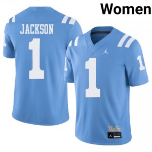 UCLA Scooter Jackson #1 Light Blue Throwback Jersey | Premium Swen NCAA Football Women Apparel 34977852
