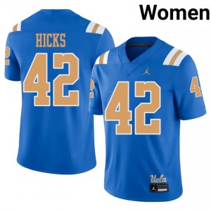 Blue Skip Hicks #42 Bruins Jersey | Women Player Football Classic Embroidery 77538201