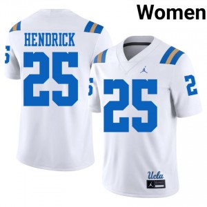 #25 Trent Hendrick UCLA Bruins White Jersey | Licensed Stitched Women High School Football Gear 59428036