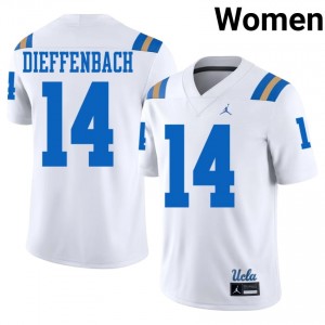 UCLA Ty Dieffenbach #14 White Jersey | Premium Stitched NCAA Football Women Apparel 63865375