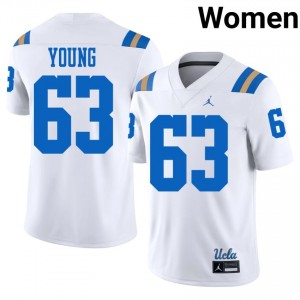 UCLA Bruins Zaheer Young #63 White Jersey | Fresh Stitched High School Football Women Apparel 86610827