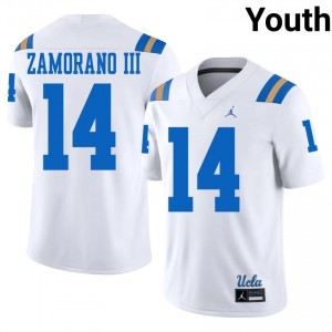 White LaRue Zamorano III #14 UCLA Bruins Jersey | Youth College Football Pro-Grade Stitched 84369458