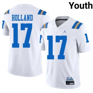 #17 Lucien Holland UCLA Bruins White Jersey | Licensed Stitched Youth High School Football Gear 27110250