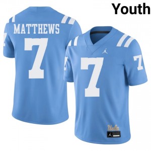 Mikey Matthews #7 UCLA Bruins Throwback Jersey | Gameday Light Blue College Football Youth Stitch 53210213