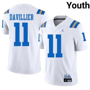 #11 Nico Davillier UCLA Bruins White Jersey | Iconic Stitched Youth College Football Gear 88283817