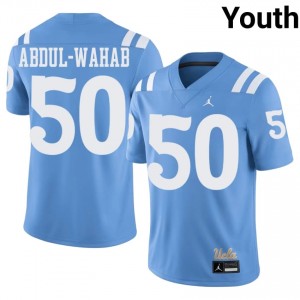 UCLA Bruins Salem Abdul-Wahab #50 Light Blue Throwback Jersey | Fresh Swen High School Football Youth Apparel 66158596