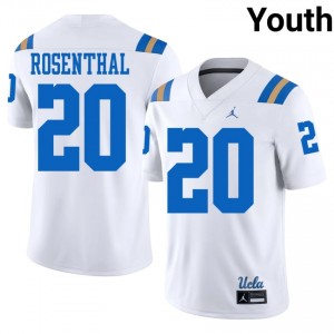 #20 Shane Rosenthal UCLA White Jersey | Pro Cut Stitched Youth NCAA Football Gear 15924702