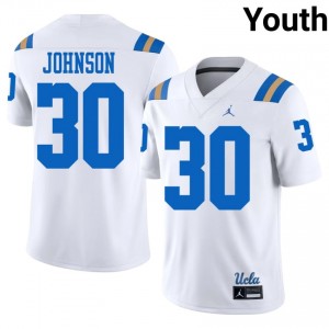 #30 Zeke Johnson Bruins White Jersey | Authentic Stitched Youth Player Football Gear 79002906