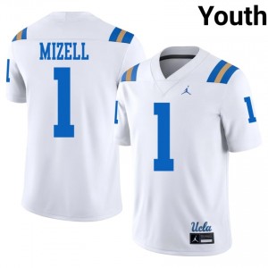 #1 Aidan Mizell UCLA White Jersey | Officially Licensed Stitched Youth University Football Gear 97917186