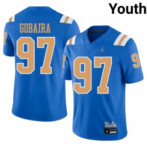 #97 Aiden Gobaira UCLA Blue Jersey | Pro Cut Embroidery Youth NCAA Football Gear 95034201