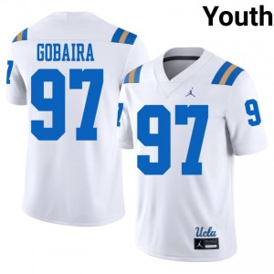 White Aiden Gobaira #97 Bruins Jersey | Youth Player Football Classic Stitched 47399599