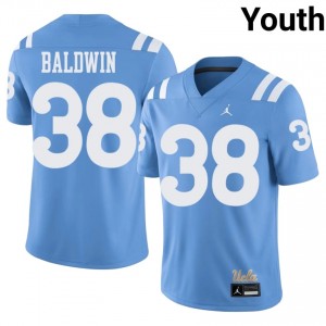 UCLA Burr Baldwin #38 Light Blue Throwback Jersey | Durable Swen University Football Youth Apparel 66820119
